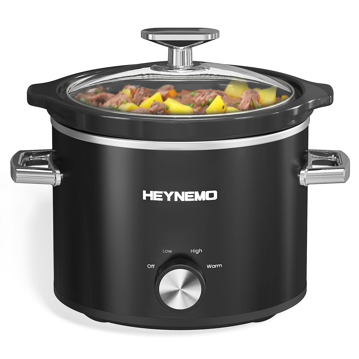 2 QT Small Slow Cooker, 3 Adjustable Temp, Upgraded Ceramic Pot, Easy Clean-up, Nutrient Loss Reduction, Sauces, Stews & Dips, Stainless Steel, Blue