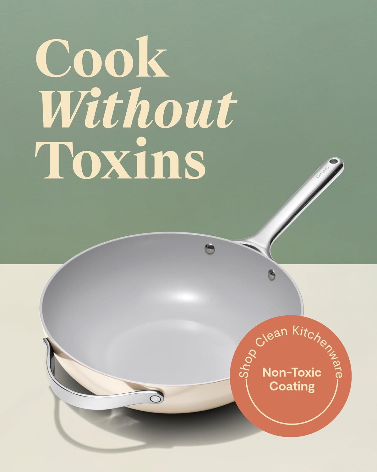 Caraway 12" Non-Stick Ceramic-Coated Stir Fry Pan