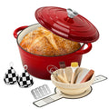Enameled Cast Iron Dutch Oven pot 6.5 QT with Lid for Bread Baking