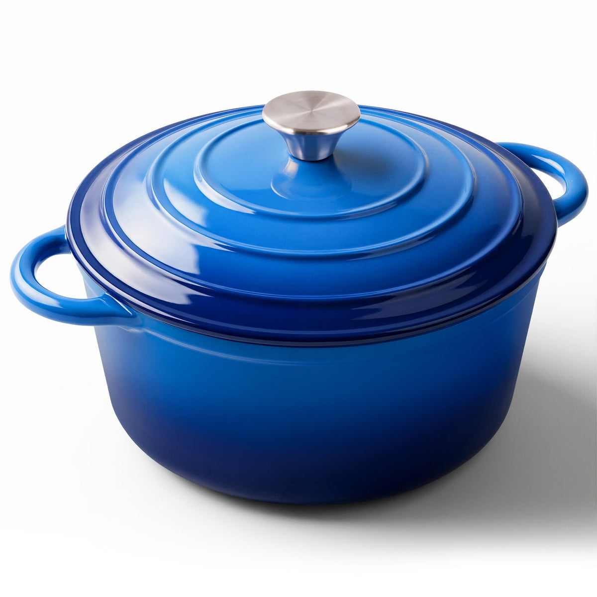 Miereirl 6 Quart Enameled Dutch Oven Pot with Lid, Cast Iron Dutch Oven with Dual Handles for Bread Baking, Cooking, Non-stick Enamel Coated Cookware, Fig