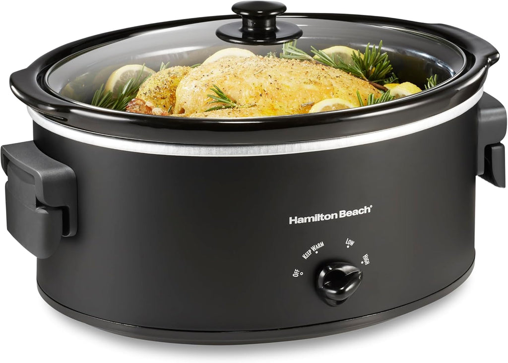 Hamilton Beach 6 Quart Slow Cooker With Space-Saving Folding Handles