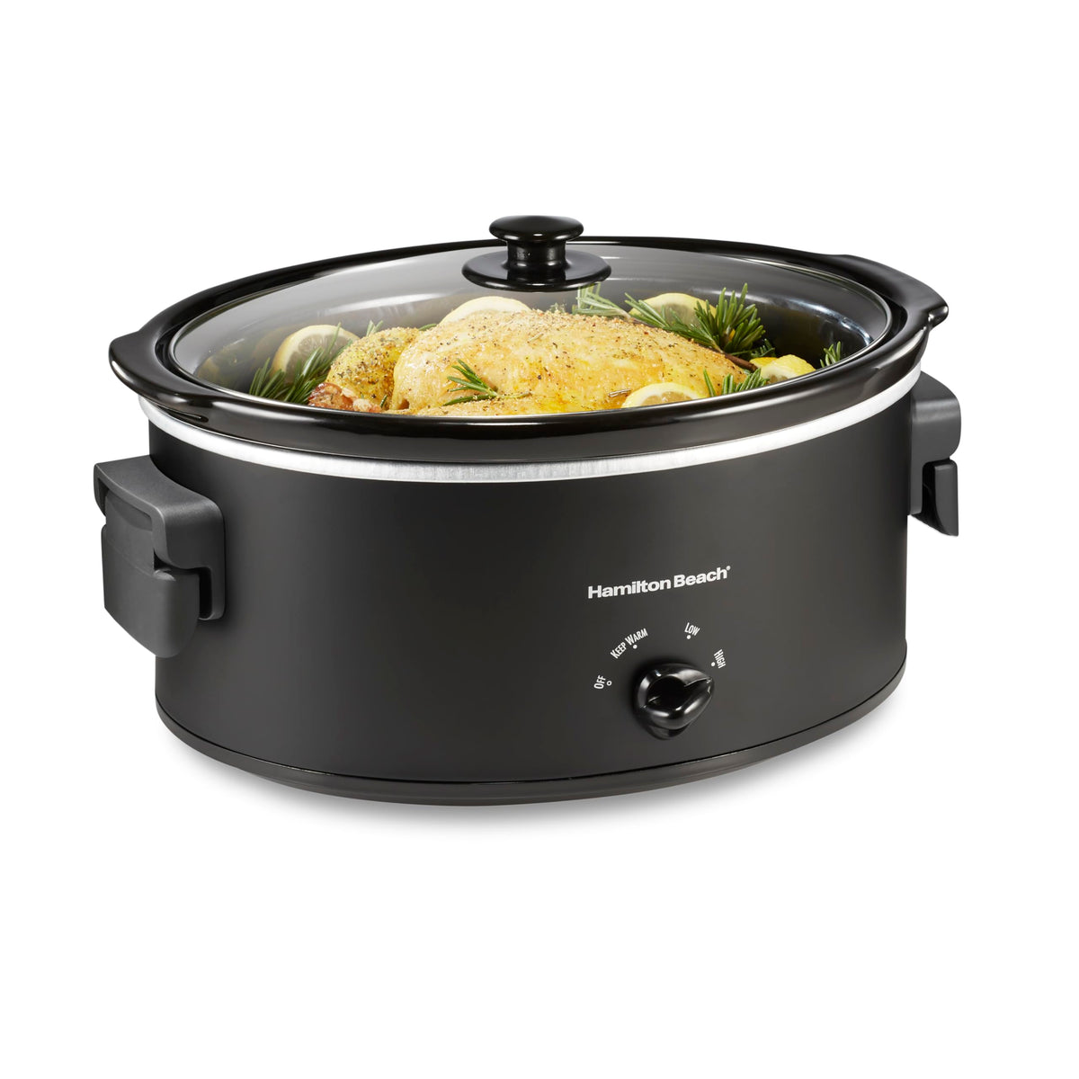 Hamilton Beach 6 Quart Slow Cooker With Space-Saving Folding Handles