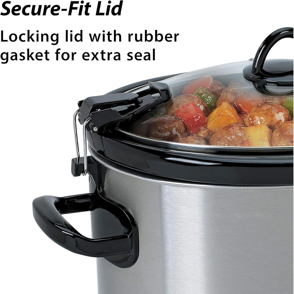 Crock-Pot Cook N Carry Oval Manual Portable Slow Cooker, Silver, 6-Quart