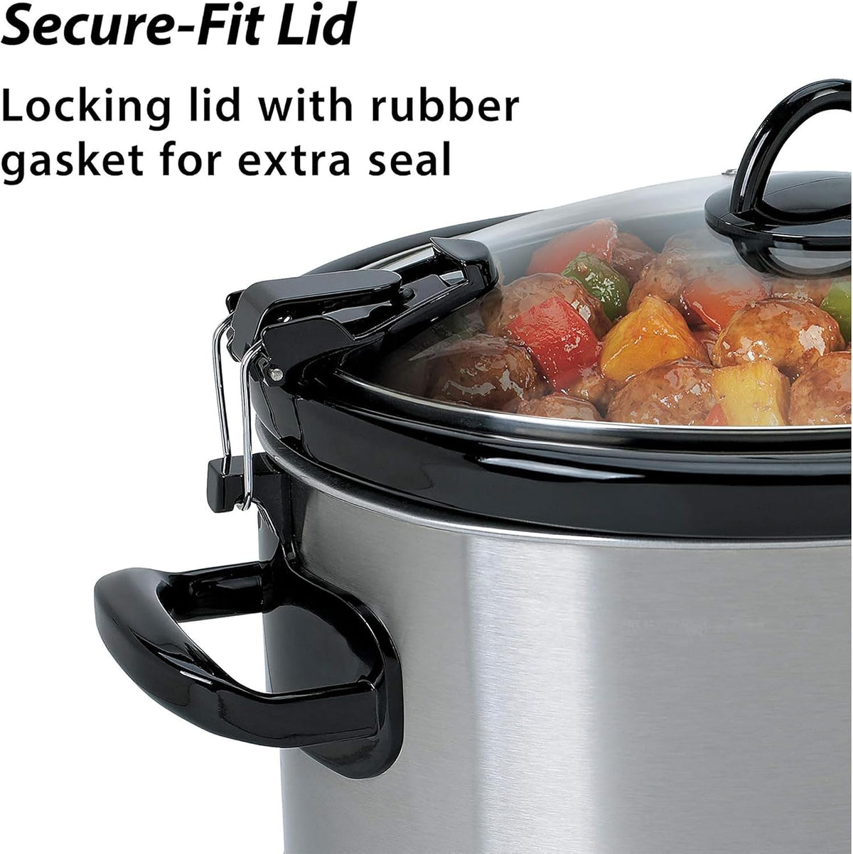 Crock-Pot Cook N Carry Oval Manual Portable Slow Cooker, Silver, 6-Quart