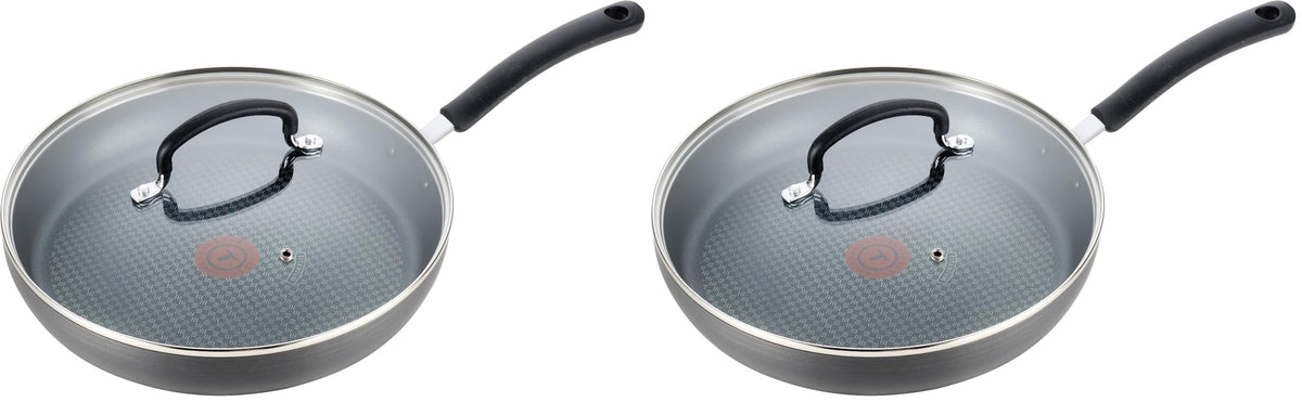 T-Fal Ultimate Hard Anodized Nonstick Fry Pan With Lid 12 Inch, Oven Broiler Safe 400F, Lid Safe 350F, Cookware, Pots and Pans, Kitchen Frying Pans, Skillets, Home, Dishwasher Safe, Onyx