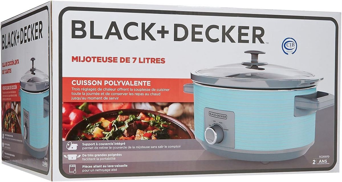 BLACK+DECKER 7-Quart Slow Cooker, Teal
