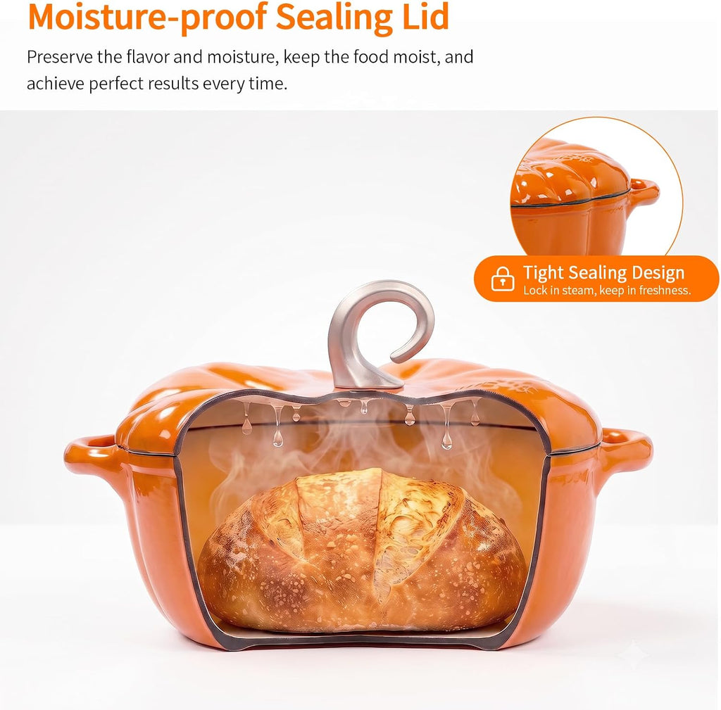 4-Quart Cast Iron Dutch Oven with Lid, Dual Handle