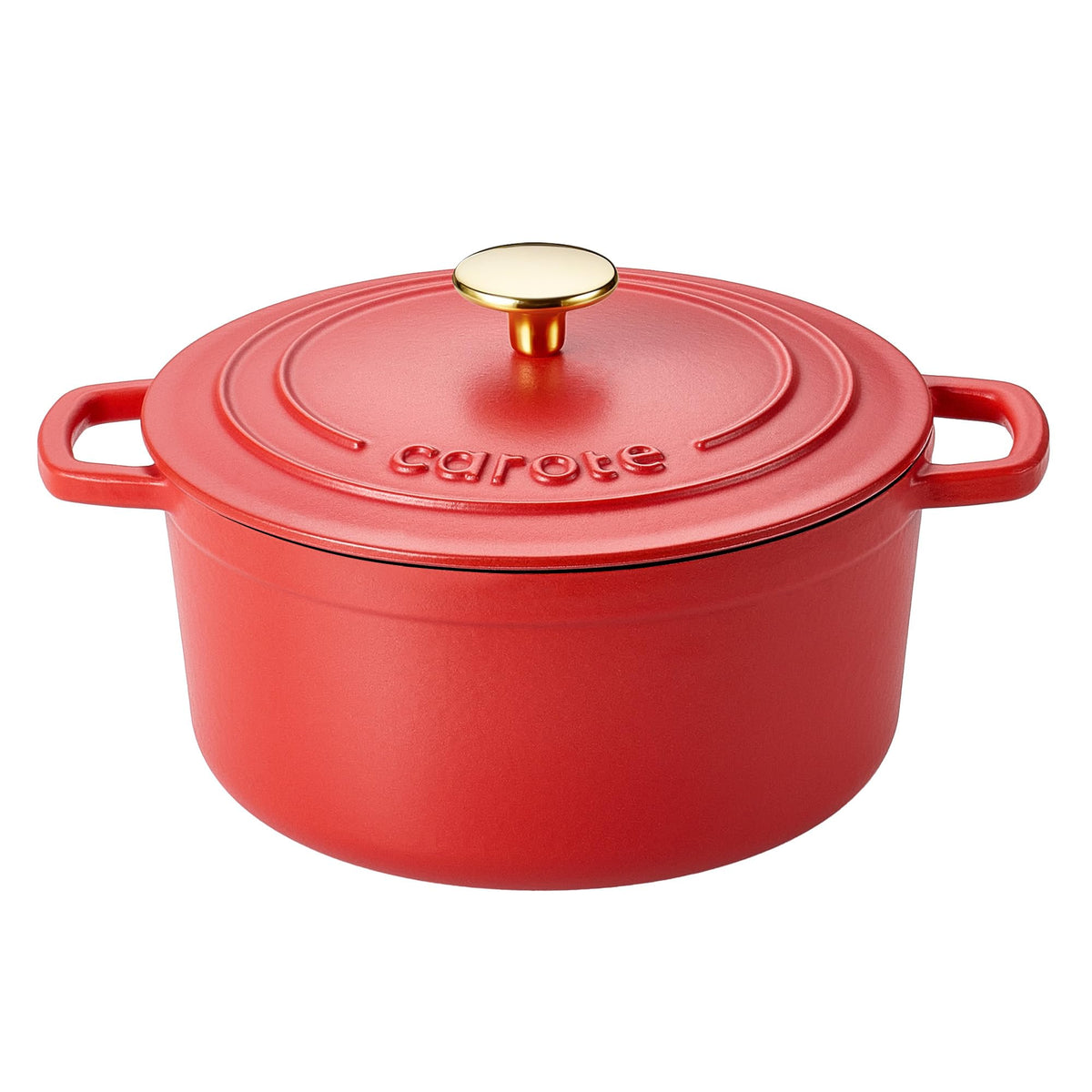 CAROTE Enameled Cast Iron Dutch Oven Pot with Lid, 4 QT Dutch Ovens, Heavy-Duty Cast Iron Pot for Sourdough Bread Baking, Braising, Stews, Roasting, Healthy & Non-Toxic, Dual Handles, All Stovetop Compatible, Oven Safe up to 500° F, Cream White