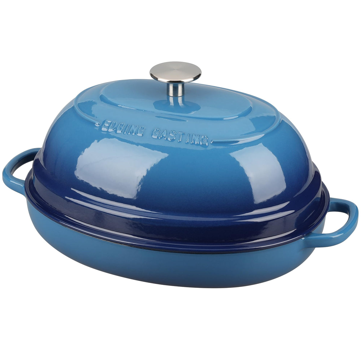 EDGING CASTING Enameled Oval Cast Iron Dutch Oven Pot with Lid, Bread Dutch Oven for Sourdough Bread Baking, Dutch Oven Bread, Bread Oven, 6QT, Seasalt