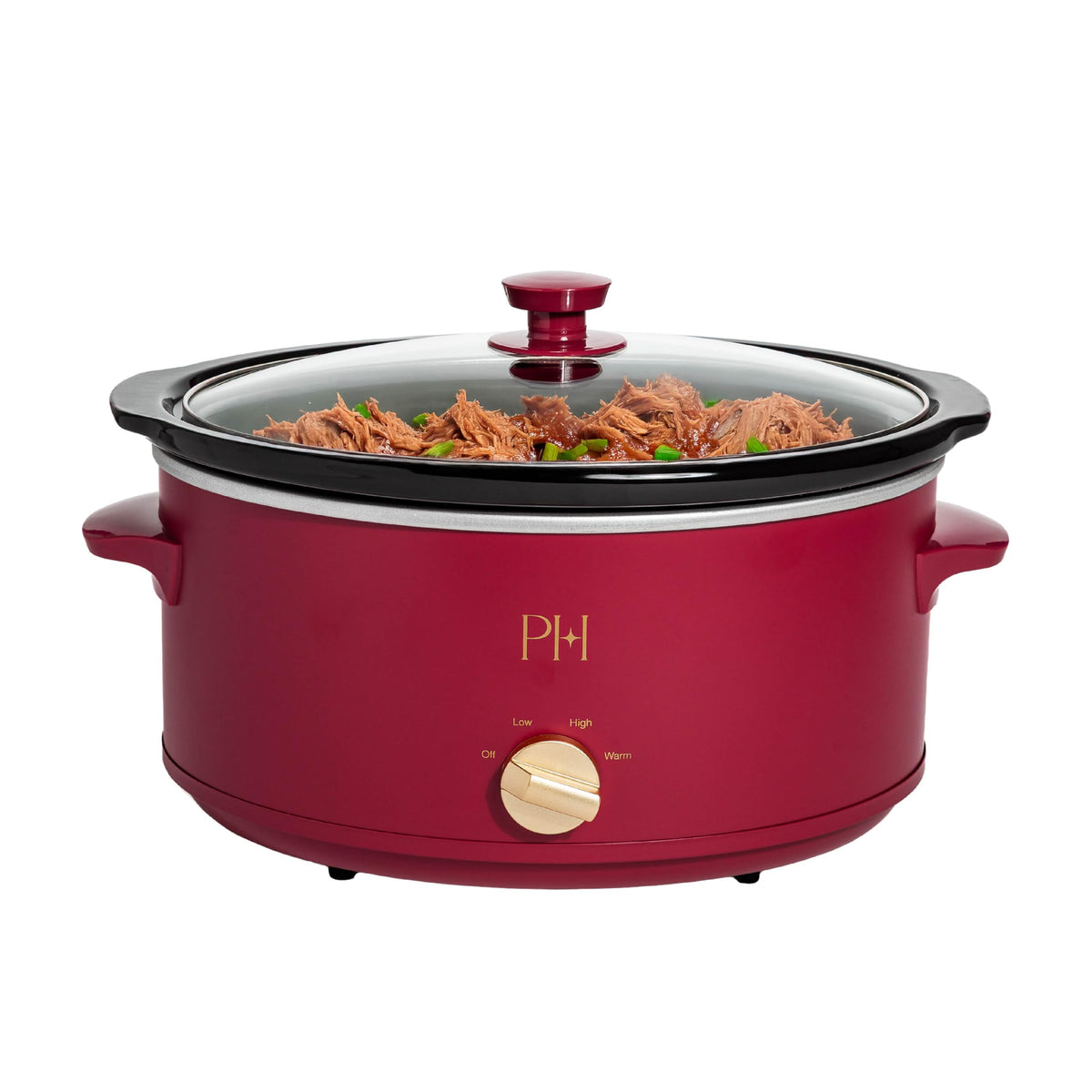 Paris Hilton 6-Quart Manual Slow Cooker, Naturally Nonstick Stoneware Ceramic Insert, Three Settings (Low, High, Warm), Dishwasher Safe Family Size Slow Cooker, Pink