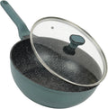 Ravelo Nonstick Wok Pan with Glass Lid, 11.8in Die Cast Stir Fry Pan