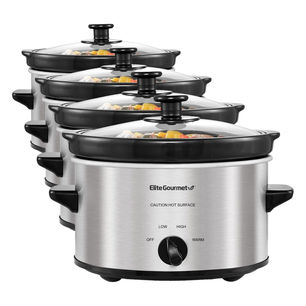 Maxi-Matic MST-275XS Electric Oval Slow Cooker, 2 Qt, Stainless Steel