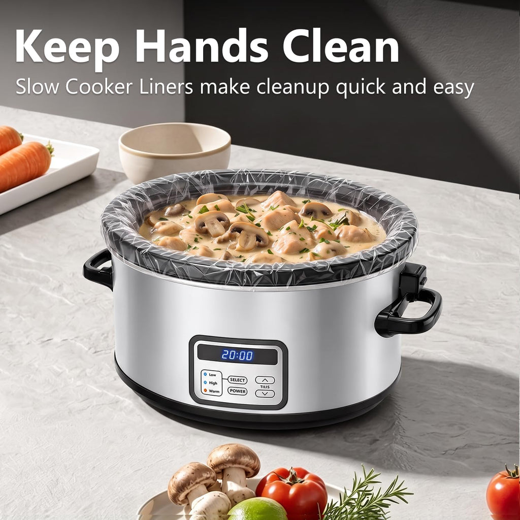 6 Quart Programmable Slow Cooker with Locking Lid, Adjustable Timer