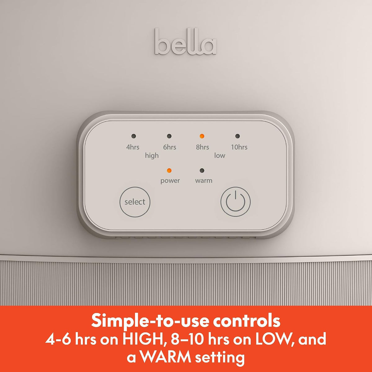 bella SAVOR 6qt Programmable Non-Toxic Slow Cooker, Oatmilk