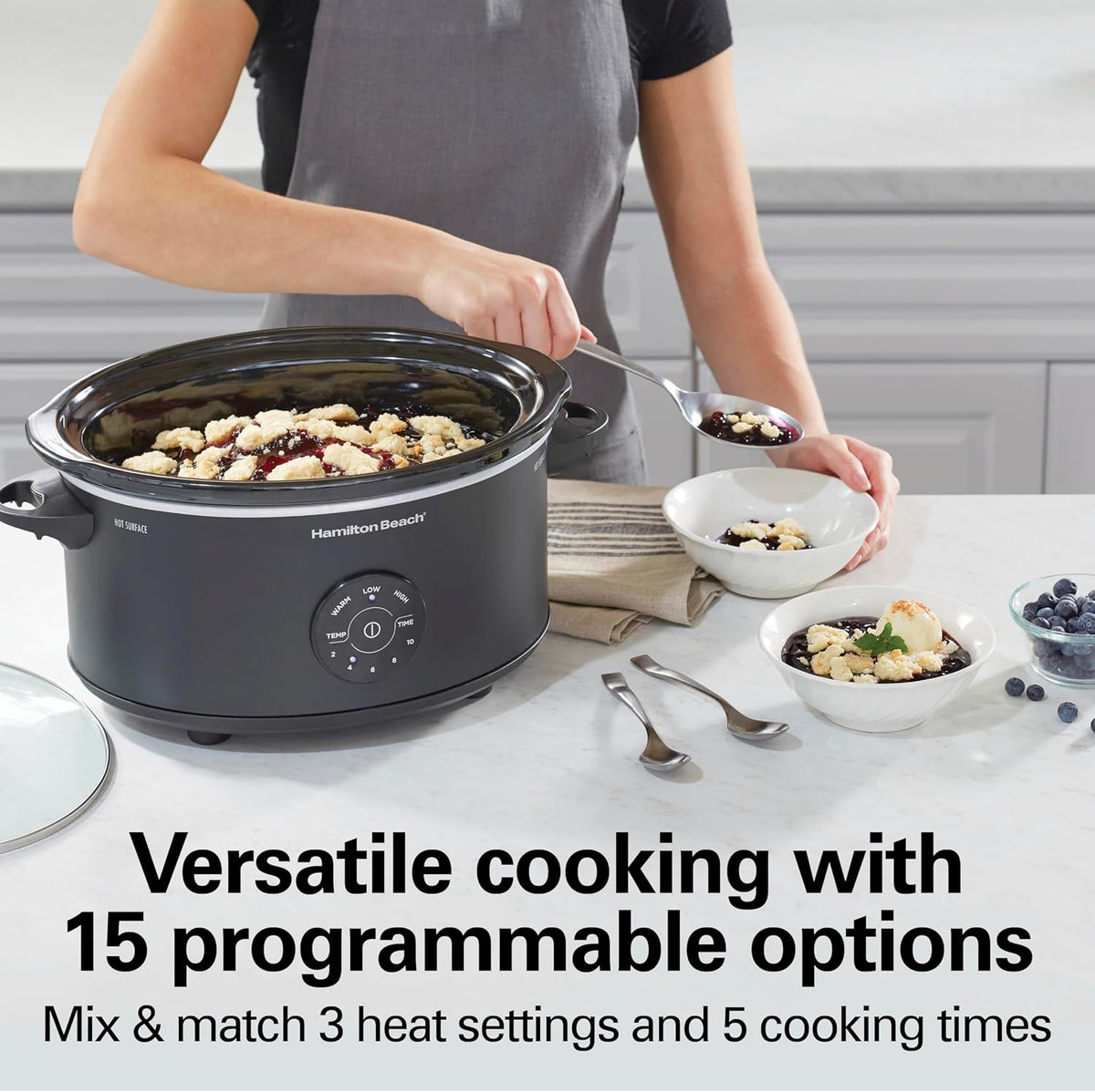 Hamilton Beach 7 Quart Set & Forget Portable Programmable Slow Cooker