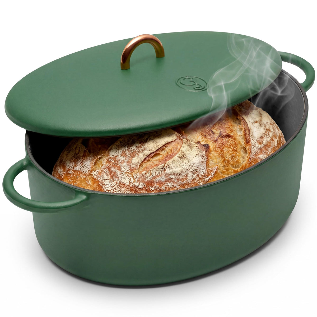 Great Jones 6.75 Quart Enameled Cast Iron Dutch Oven Pot w/Lid (Taffy)