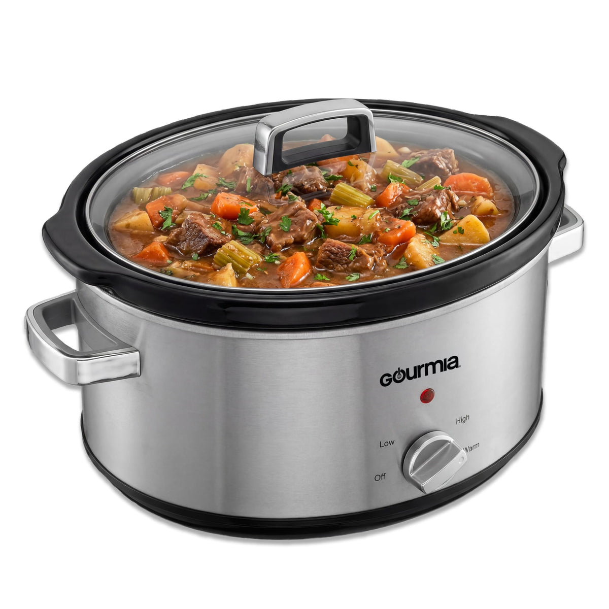 Gourmia Slow Cooker – 6 Quart, Manual Controls, Removable Stoneware, Black