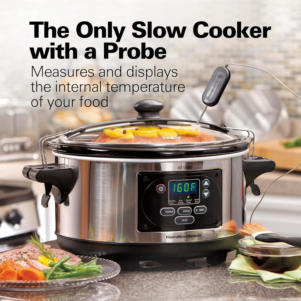 Hamilton Beach Portable 6 Quart Set & Forget Programmable Slow Cooker