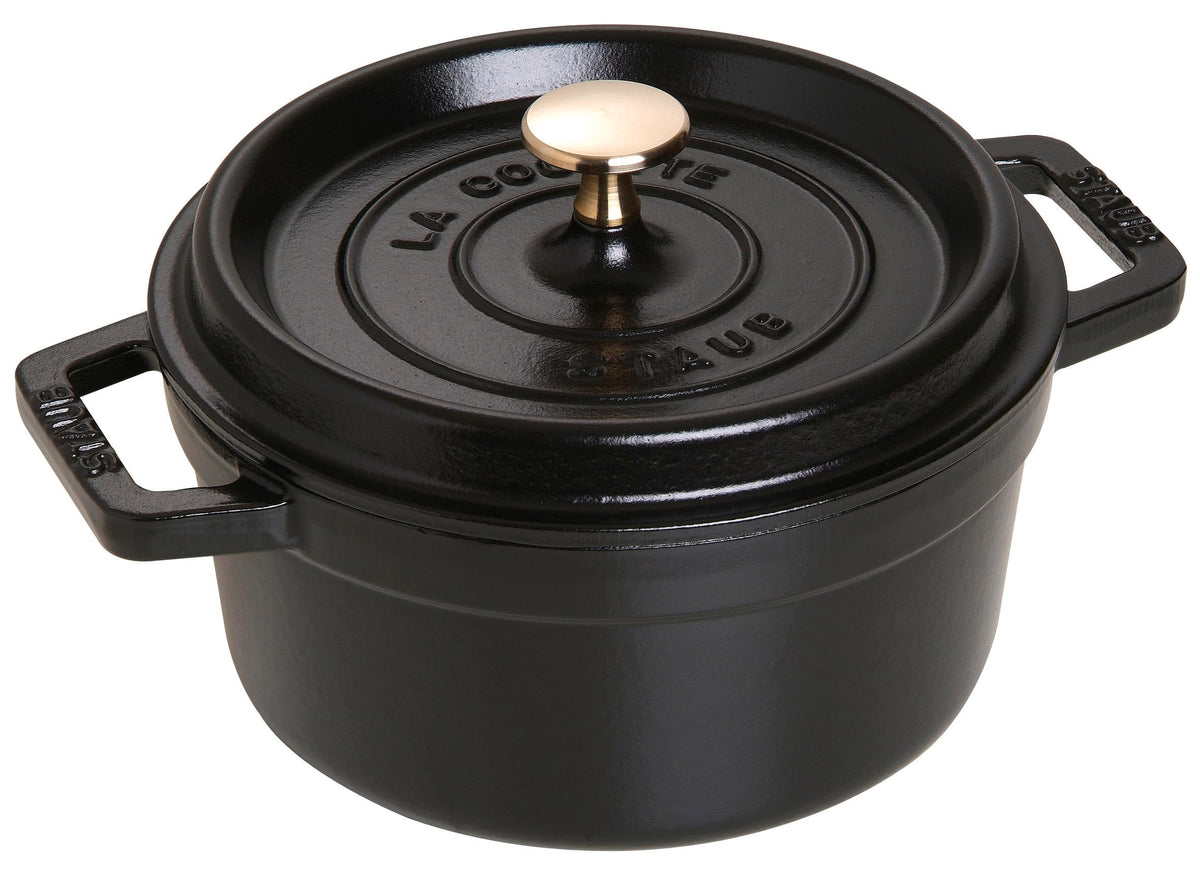 STAUB Cast Iron Round Cocotte, Dutch Oven, 2.75-quart, serves 2-3, Made in France, Cherry