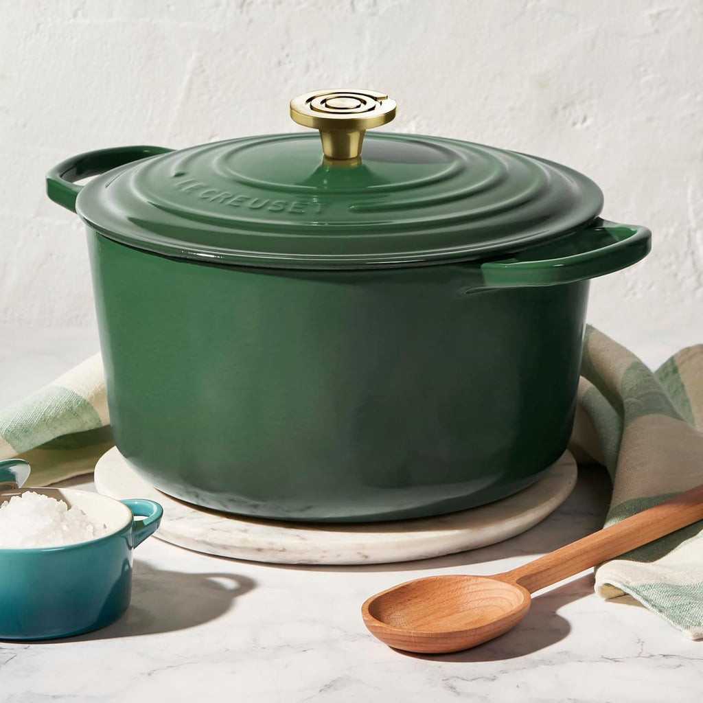 Le Creuset Signature 6.5-quart Deep Round Dutch Oven with Light Gold Crucible Knob - Enameled Cast Iron (Artichaut)