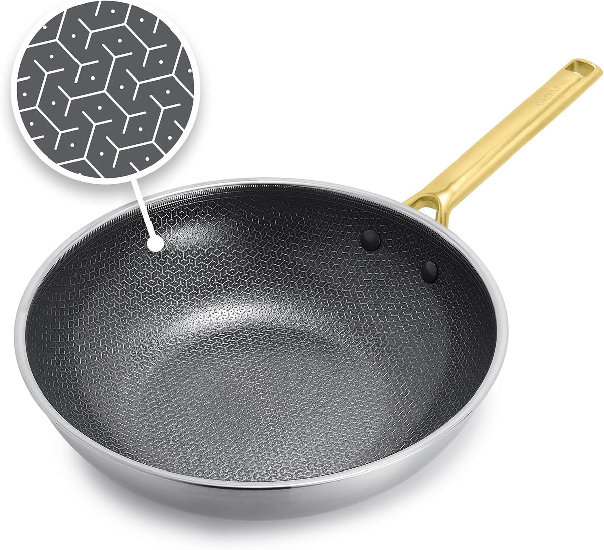 GreenPan Hybrid APEX 11" Tri-Ply Stainless Steel Wok, Ceramic Nonstick Pan