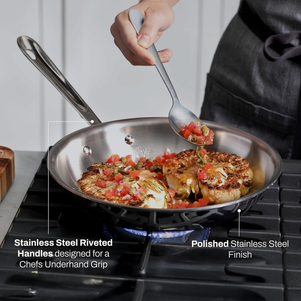 All-Clad D3® Stainless Steel 12" Fry Pan with Lid, Made in the USA