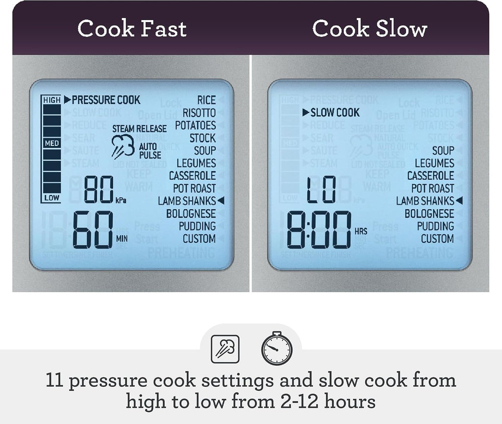 Breville Fast Slow Pro Pressure Cooker BPR700BSS, Brushed Stainless Steel