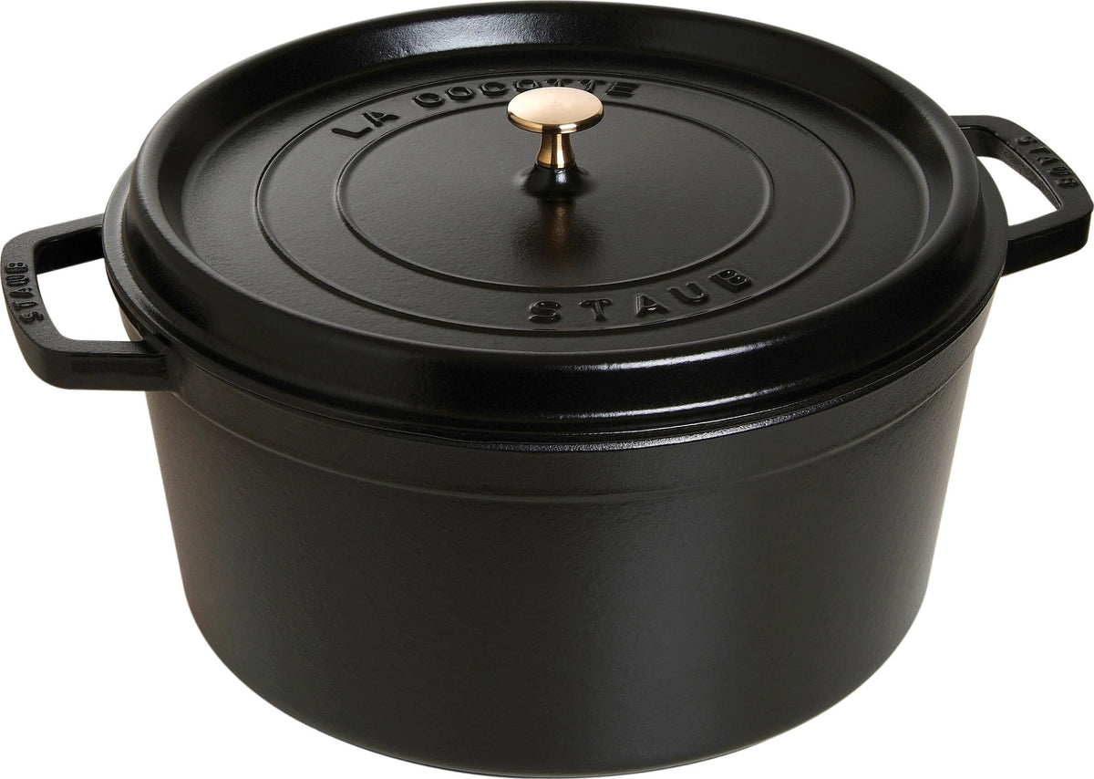 STAUB Cast Iron Round Cocotte, Dutch Oven, 2.75-quart, serves 2-3, Made in France, Cherry