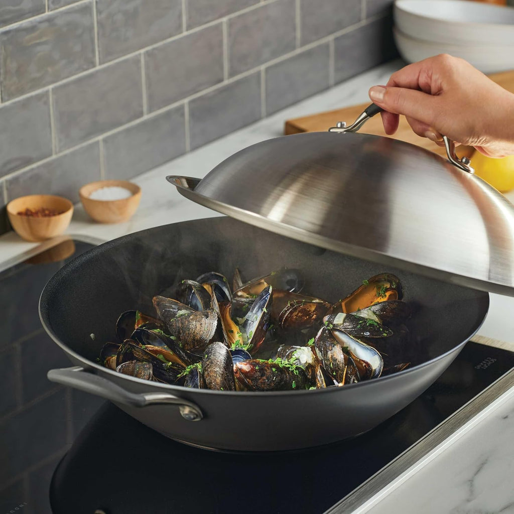 Circulon A1 Series Nonstick Induction Wok with Lid, 14-Inch, Graphite