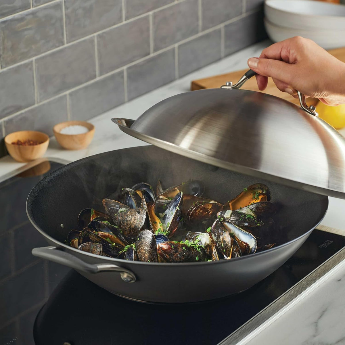 Circulon A1 Series Nonstick Induction Wok with Lid, 14-Inch, Graphite