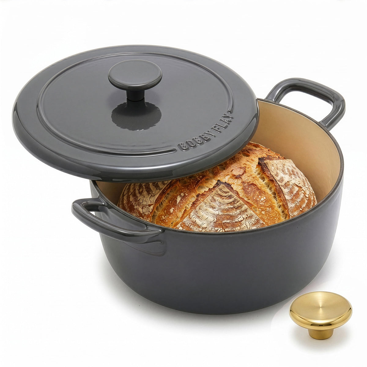 GreenPan x Bobby Flay 5.5QT Enameled Cast Iron Dutch Oven With Lid, Navy