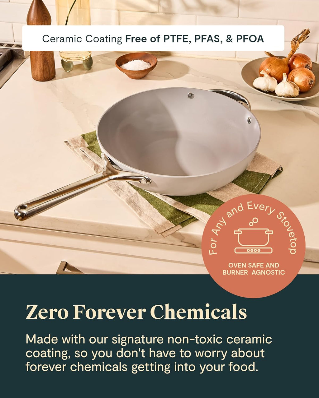 Caraway 12" Non-Stick Ceramic-Coated Stir Fry Pan
