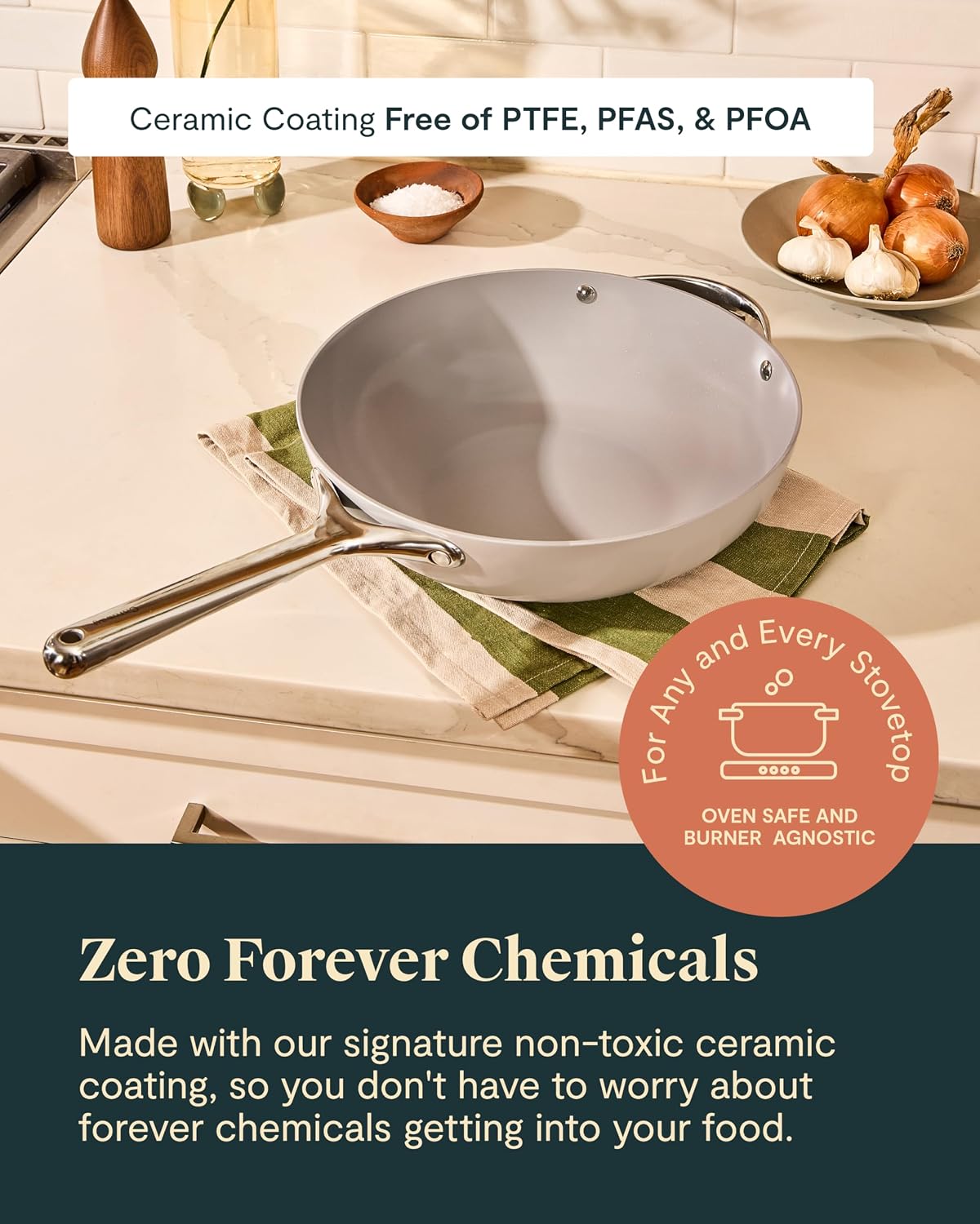 Caraway 12" Non-Stick Ceramic-Coated Stir Fry Pan