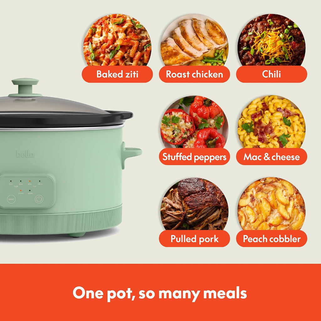 bella SAVOR 6qt Programmable Non-Toxic Slow Cooker, Seaglass