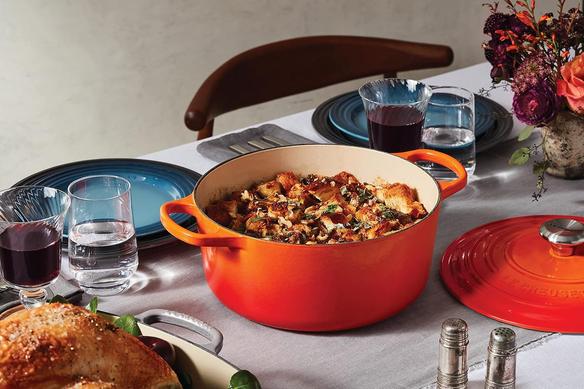 Le Creuset Enameled Cast Iron Round Dutch Oven, 7.25 qt., Flame