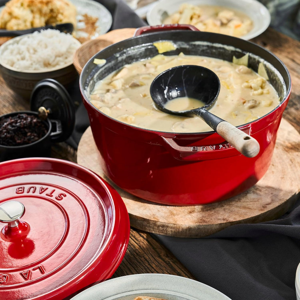 Staub 7-Qt Dutch Oven, Serves up to 7-8 People, Oven Safe to 500°F, Red