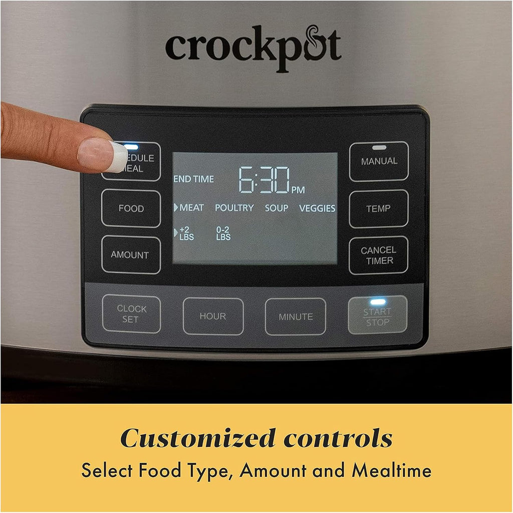 Crock-Pot MyTime Programmable Slow Cooker, Stainless Steel, 6 Quart Oval