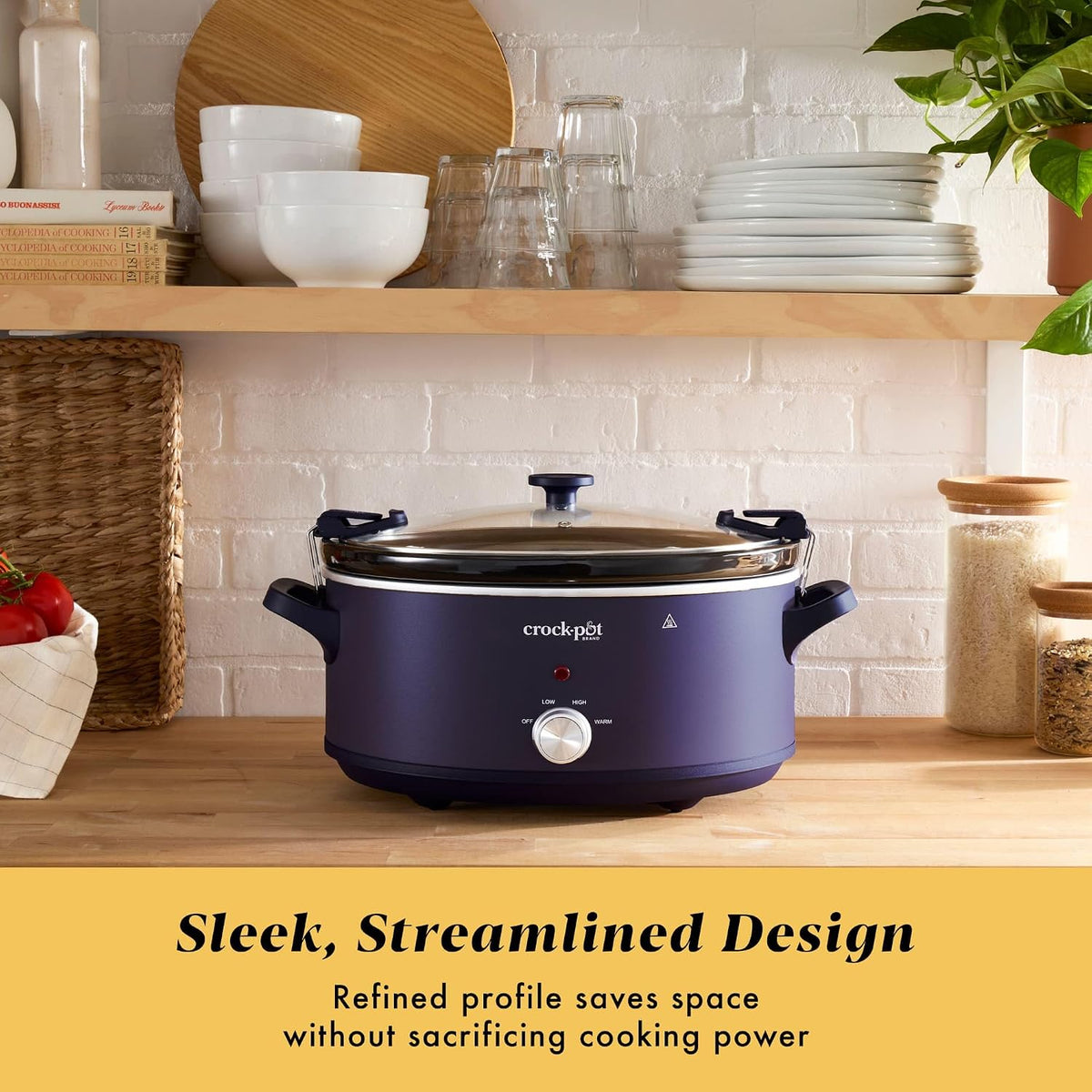 Crock-Pot 10QT Manual CNC Slow Cooker, Purple Basil