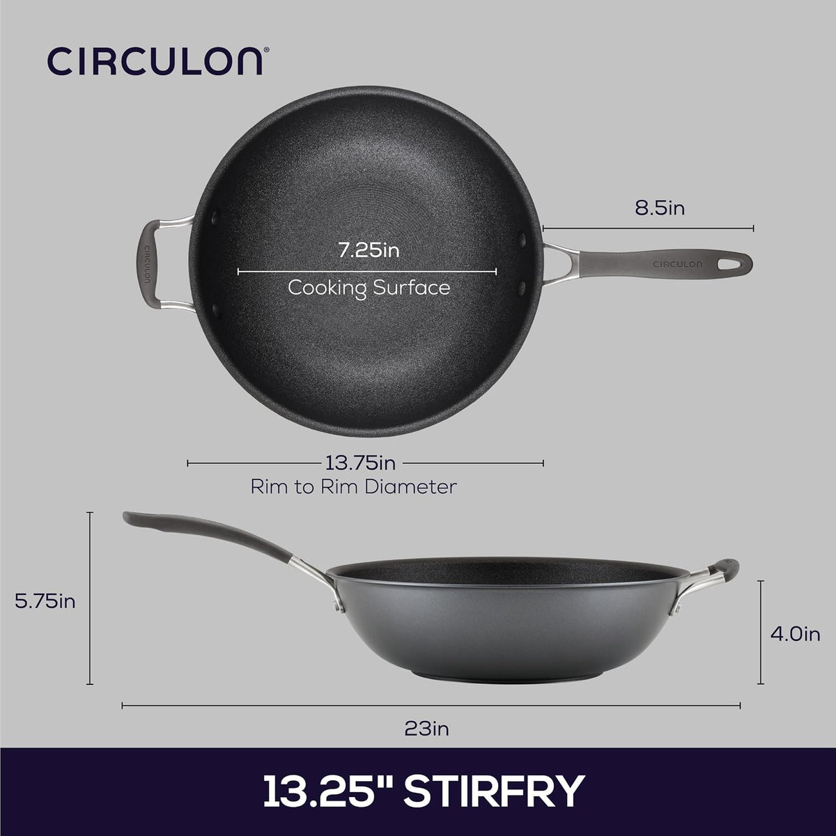 Circulon A1 Series Nonstick Induction Stir Fry Pan, 13.25-Inch, Graphite