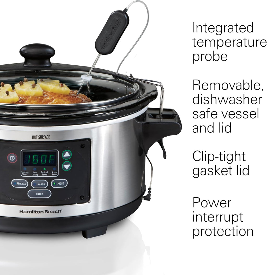 Hamilton Beach Portable 6 Quart Set & Forget Programmable Slow Cooker