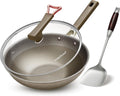 13" Titanium Hybrid Woks with Lid & Stir-fry Pans Nonstick, Induction