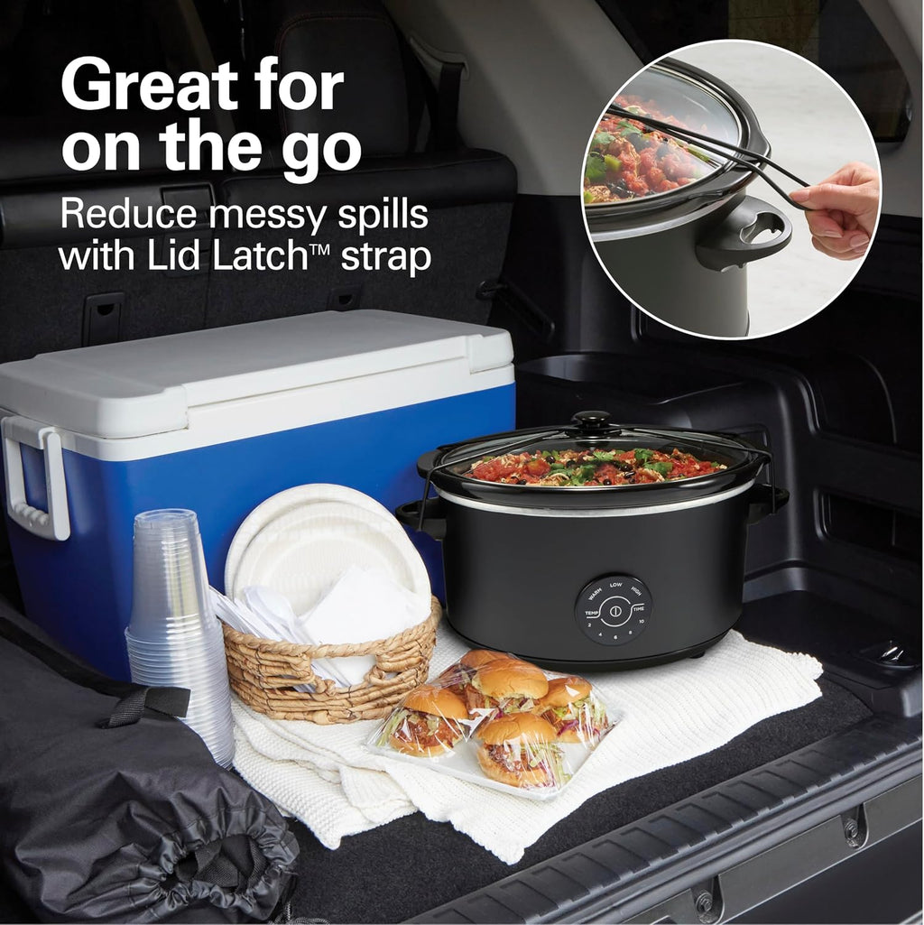 Hamilton Beach 7 Quart Set & Forget Portable Programmable Slow Cooker