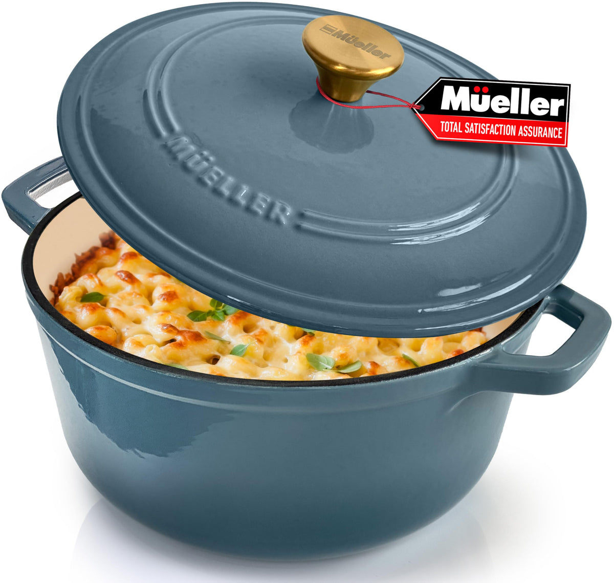 Mueller DuraCast 6 Quart Enameled Cast Iron Dutch Oven Pot with Lid