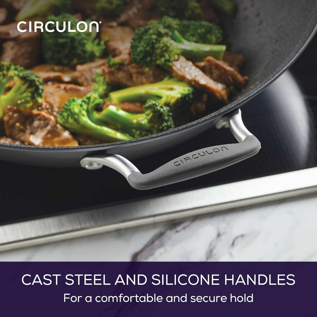 Circulon A1 Series Nonstick Induction Wok with Lid, 14-Inch, Graphite