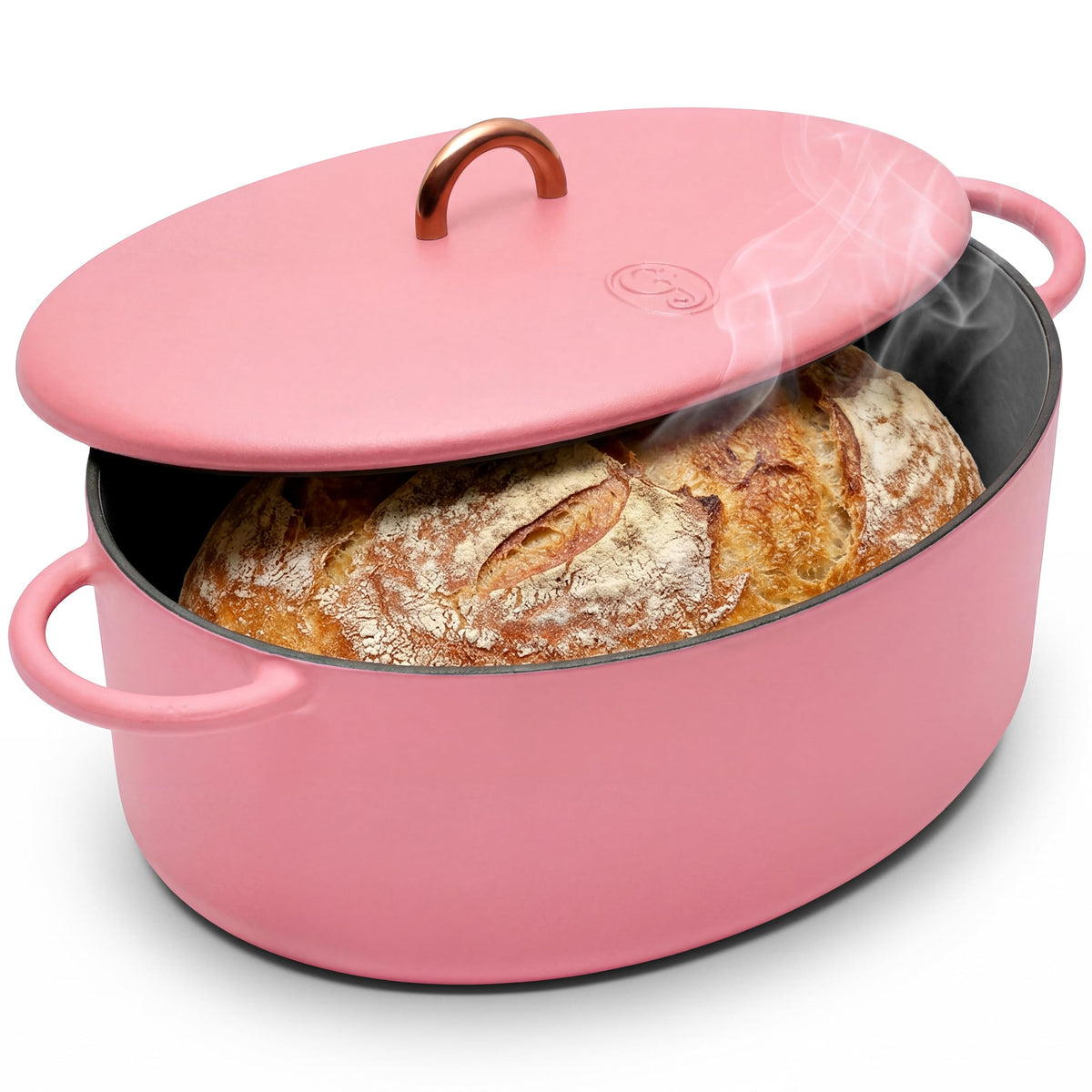 Great Jones 6.75 Quart Enameled Cast Iron Dutch Oven Pot w/Lid (Taffy)