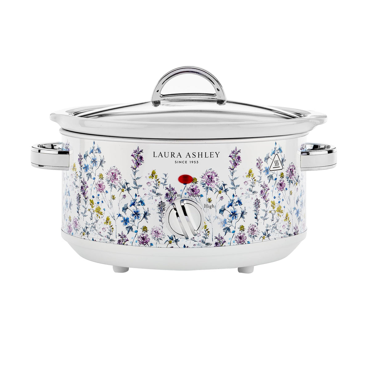 Laura Ashley Elveden White Small Slow Cookers 3.7 Quarts,Slow Cooker 3.7QT