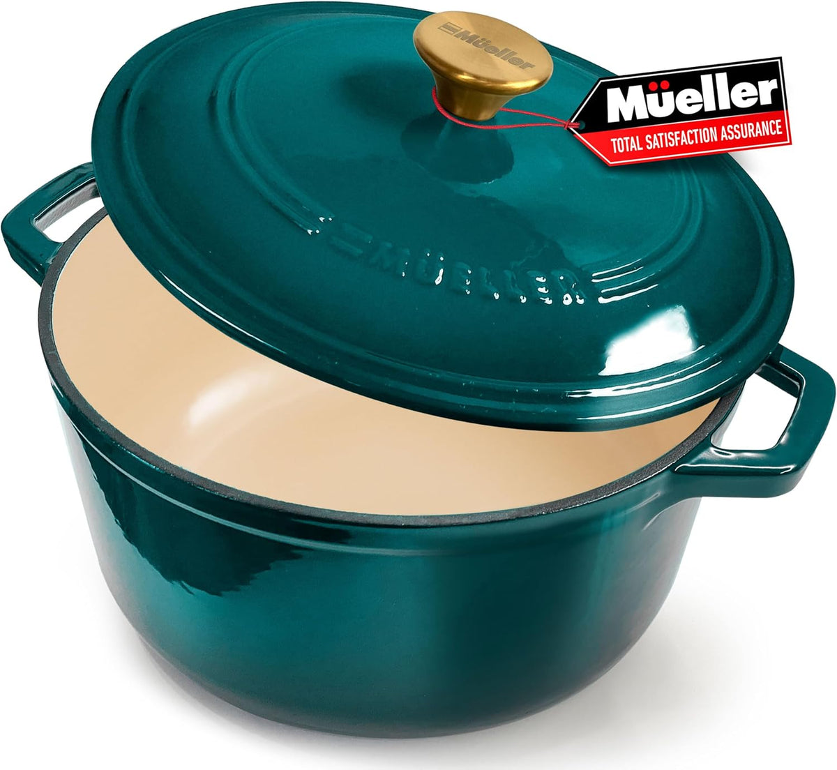 Mueller DuraCast 6 Quart Enameled Cast Iron Dutch Oven Pot with Lid