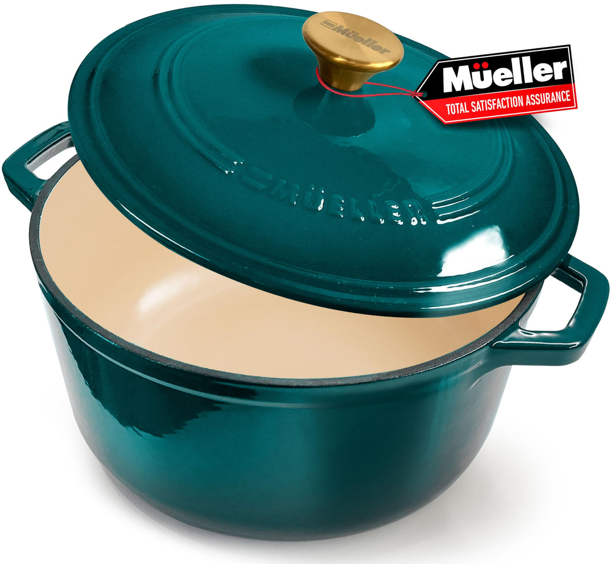 Mueller DuraCast 6 Quart Enameled Cast Iron Dutch Oven Pot with Lid