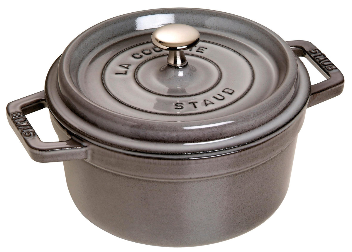 STAUB Cast Iron Round Cocotte, Dutch Oven, 2.75-quart, serves 2-3, Made in France, Cherry