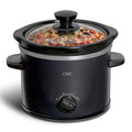 COOK WITH COLOR 2QT Mini Electric Round Slow Cooker - Adjustable Settings, Removable Stoneware Pot, Tempered Glass Lid, Dishwasher Safe, Cool-Touch Side Handles, Cream